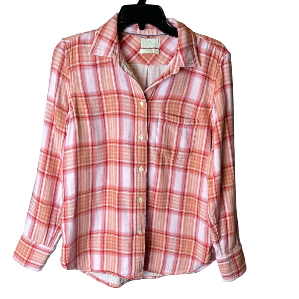 J Crew Classic-fit shirt in blush tartan Pink BD785 - Size 6